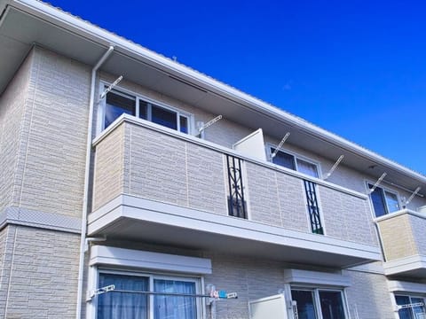 Modern townhouses with balconies